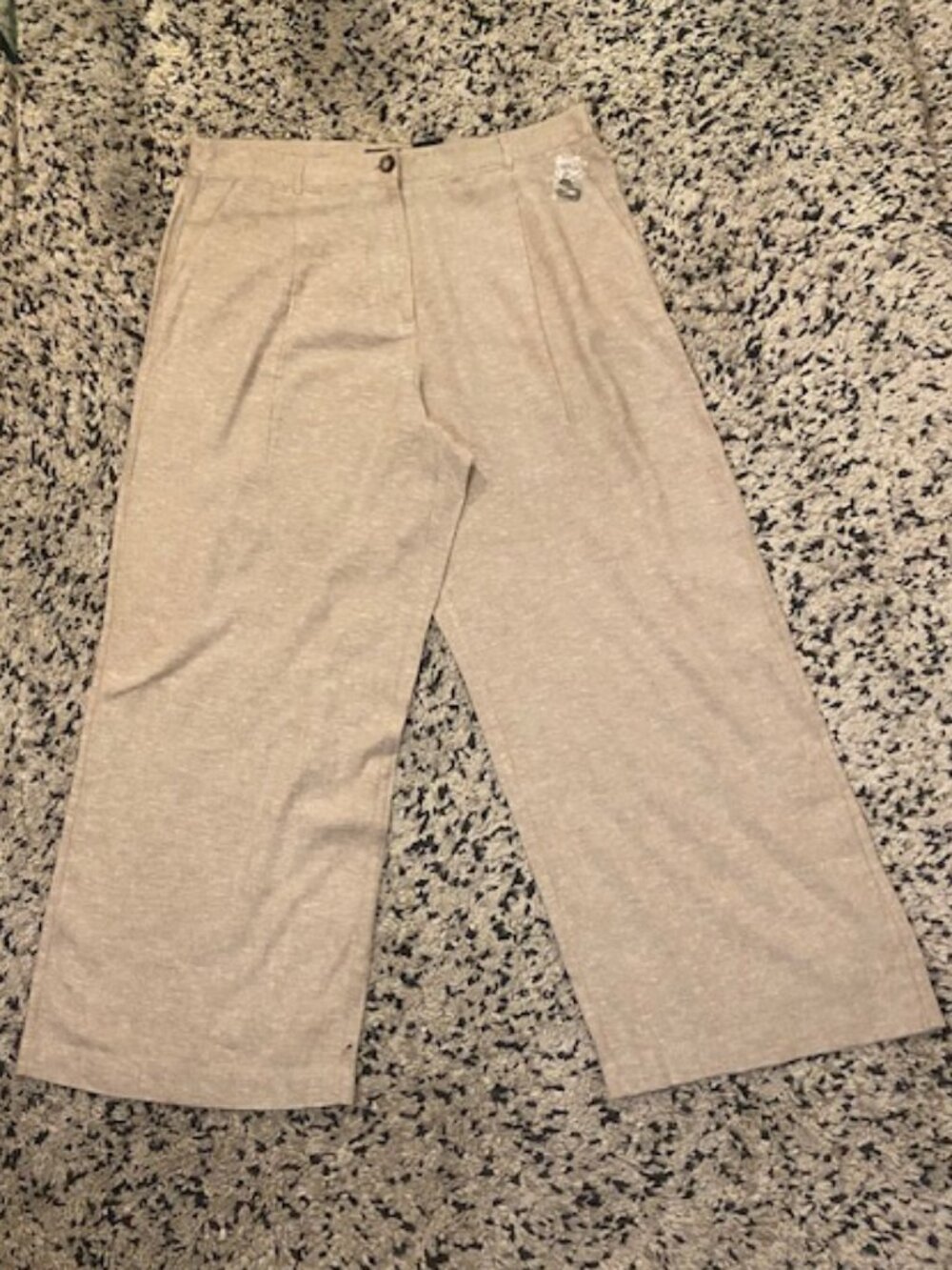 Reitmans Wide Leg Dress Pants NWT Linen Blend 18 Beige/ Tan